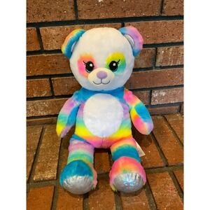 Build a Bear Rainbow Plush Stuffed Animal Bear 18"